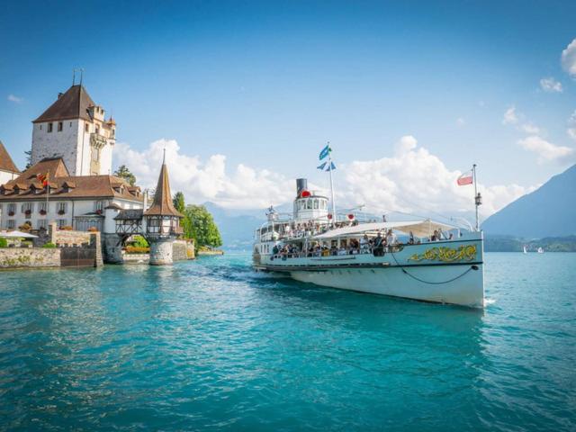 Schoene Ferienwohnung Mit Seeblick Thun Zewnętrze zdjęcie